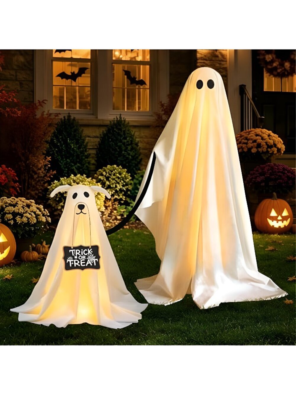 2 Pack Spooky Ghost Dog Halloween Decor Indoor for Party Decorations